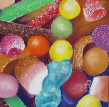 Peinture intitulée "meltingpot-sucre.jpg" par Claudette Allosio, Œuvre d'art originale, Pastel