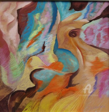 Картина под названием "avec-oeil-de-lynx.j…" - Claudette Allosio, Подлинное произведение искусства, Пастель