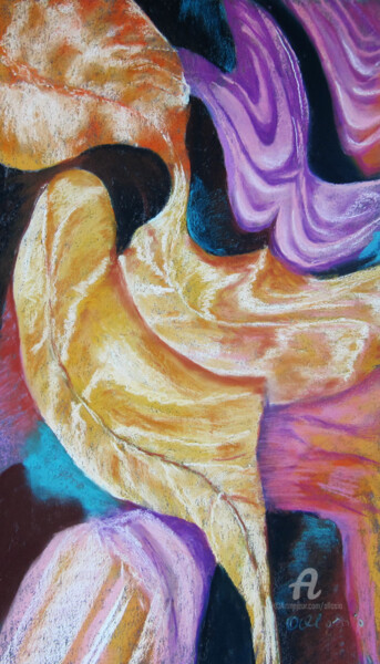 Peinture intitulée "berlingots-effet-ca…" par Claudette Allosio, Œuvre d'art originale, Pastel