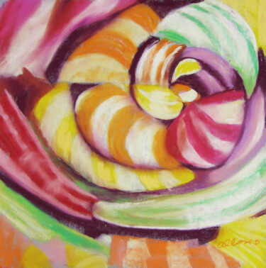 Painting titled "sweet spiral#artist…" by Claudette Allosio, Original Artwork, Pastel
