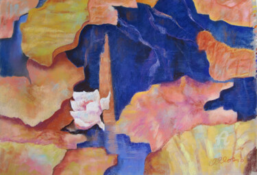 Pittura intitolato "Tectonique" da Claudette Allosio, Opera d'arte originale, Pastello