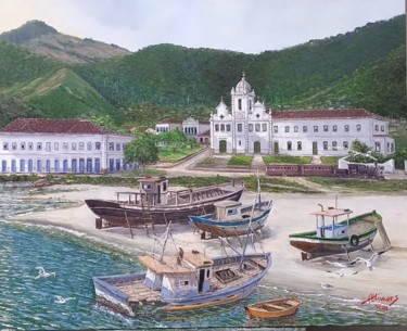Painting titled "Praia da Amizade sé…" by Almir Tavares, Original Artwork, Oil