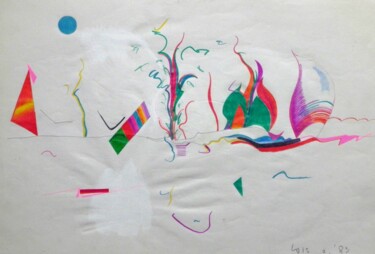 Рисунок под названием "Sailing" - Alois Oberndorfer, Подлинное произведение искусства, Цветные карандаши