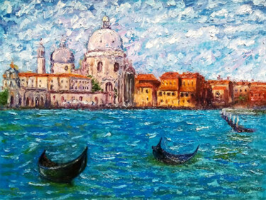 Schilderij getiteld "Venice Italy oil pa…" door Alona Santhorieieva, Origineel Kunstwerk, Olie