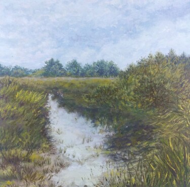 Malarstwo zatytułowany „Coastal Marsh Paint…” autorstwa Alona Santhorieieva, Oryginalna praca, Olej