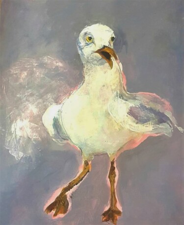 Painting titled "gaviota" by Ana Lorena Moledo, Original Artwork, Acrylic