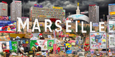Digitale Kunst mit dem Titel "Ici c'est Marseille…" von Alpaz, Original-Kunstwerk, 3D Modellierung Auf Keilrahmen aus Holz m…
