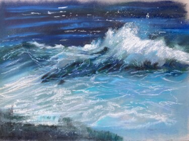 Peinture intitulée "Sea wave" par Alsu Vagidullina, Œuvre d'art originale, Pastel