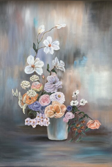 제목이 "florale"인 미술작품 Alsu Vagidullina로, 원작, 기름 나무 들것 프레임에 장착됨