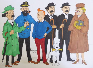 Dessin intitulée "Tintin" par Althea, Œuvre d'art originale