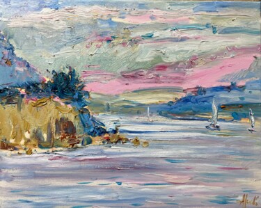 Painting titled "STRAIT OF Corfù" by Altin Furxhi, Original Artwork, Oil