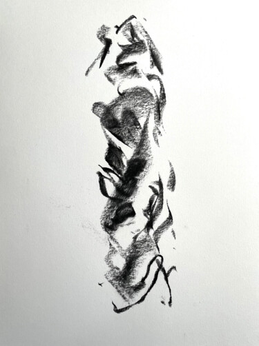 Zeichnungen mit dem Titel "Geisha" von Altone Mishino, Original-Kunstwerk, Kohle