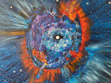 Malerei mit dem Titel "Supernova explosion" von Irina Avlasenko, Original-Kunstwerk, Öl