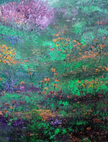 Painting titled "Abandoned garden." by Irina Avlasenko, Original Artwork, Oil