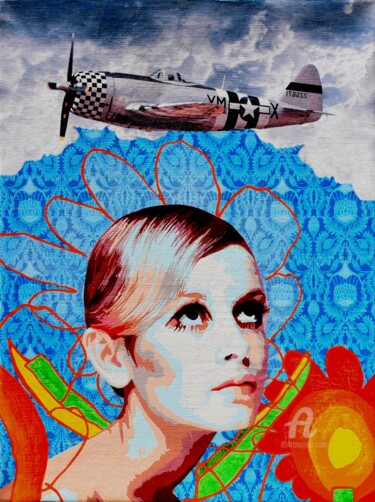 Malerei mit dem Titel "Twiggy" von Alvarenga Marques, Original-Kunstwerk, Acryl Auf Keilrahmen aus Holz montiert