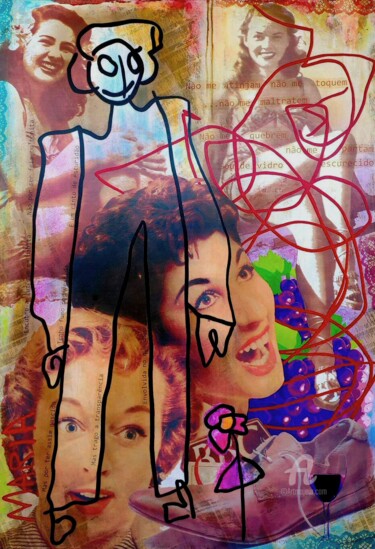 Painting titled "Maria Remixed" by Alvarenga Marques, Original Artwork, Acrylic Mounted on Wood Stretcher frame