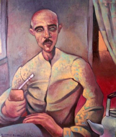 Painting titled ""Viejo con mate"" by Emiliano Villani, Original Artwork