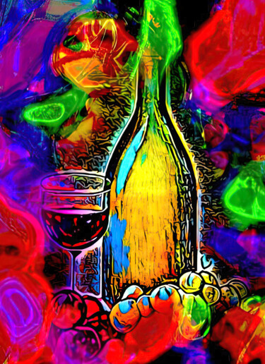 Arts numériques intitulée "In vino veritas 1" par Alya Veresk, Œuvre d'art originale, Peinture numérique