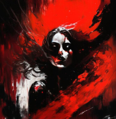 Цифровое искусство под названием "Красное и черное 1" - Alya Veresk, Подлинное произведение искусства, Цифровая живопись