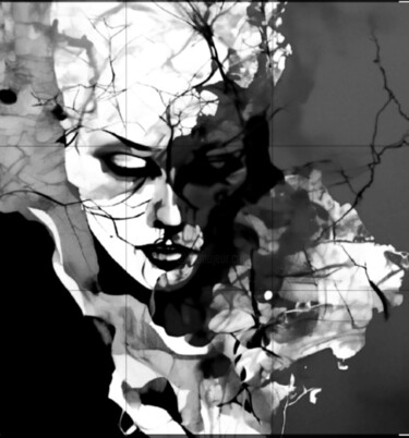 Arte digital titulada "Black and white 11" por Alya Veresk, Obra de arte original, Pintura Digital