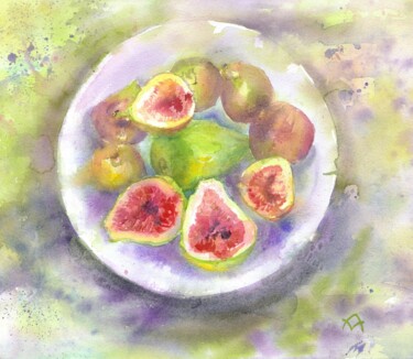 "Figs on a platter" başlıklı Tablo Alyona Masterkova tarafından, Orijinal sanat, Suluboya