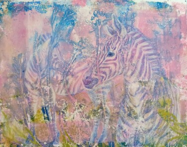 "Two Zebras" başlıklı Tablo Alyona Masterkova tarafından, Orijinal sanat, Akrilik