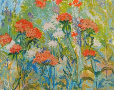 Peinture intitulée "Carnations" par Alyona Masterkova, Œuvre d'art originale, Acrylique