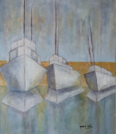 Malerei mit dem Titel "Les 3 reflets" von Anne - Marie Menenteau, Original-Kunstwerk, Öl