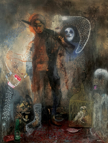 绘画 标题为“Butin nocturne” 由Moctarmast Ly, 原创艺术品, 颜料