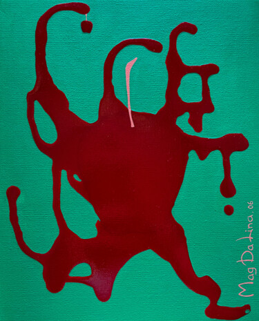 Картина под названием "Трансмутация яблока" - Анастасия Магдалина, Подлинное произведение искусства, Витражная роспись