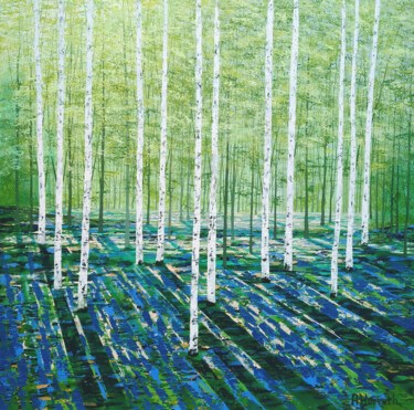 Peinture intitulée "Woodland in Harmony" par Amanda Horvath, Œuvre d'art originale, Acrylique Monté sur Châssis en bois