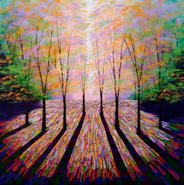 Peinture intitulée "By the Golden Wood" par Amanda Horvath, Œuvre d'art originale, Acrylique Monté sur Châssis en bois