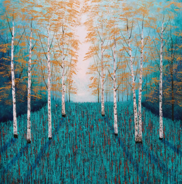 Картина под названием "Shining Sunlight Fo…" - Amanda Horvath, Подлинное произведение искусства, Акрил Установлен на Деревян…