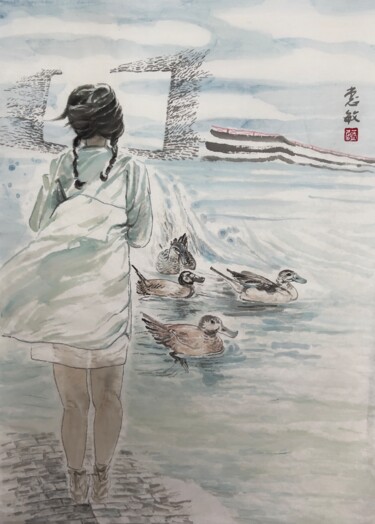 Картина под названием "自由、开放" - Amanda Ye, Подлинное произведение искусства, Пигменты