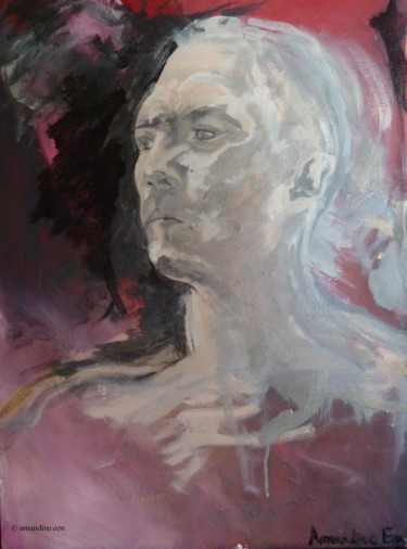 Peinture intitulée "portrait homme" par Amandine Eon, Œuvre d'art originale, Acrylique
