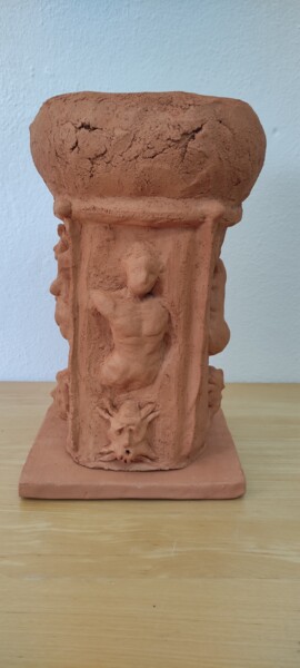 Скульптура под названием "Column" - Amani Zreba, Подлинное произведение искусства, Керамика