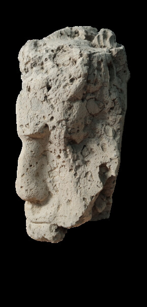 Sculpture titled "Profilo in pietra" by Amani Zreba, Original Artwork, Stone