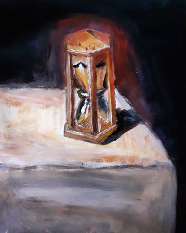 Pittura intitolato "Le Sablier Du Temps" da Amazeigh Bouzékri, Opera d'arte originale, Olio