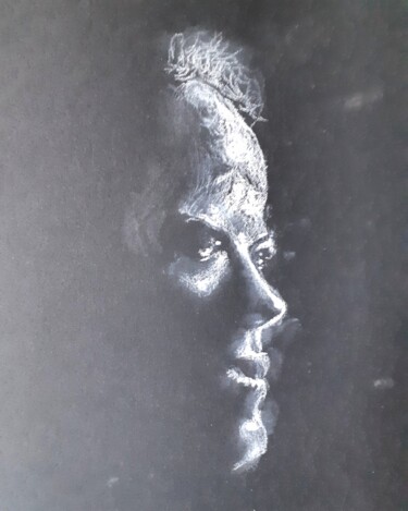 Рисунок под названием "L'Homme Possédé" - Amazeigh Bouzékri, Подлинное произведение искусства, Древесный уголь
