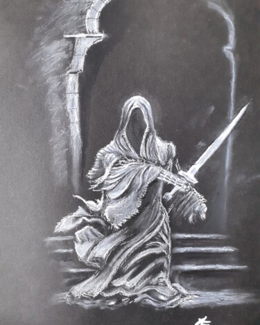 Drawing titled "Le Détraqueur a l'É…" by Amazeigh Bouzékri, Original Artwork, Charcoal