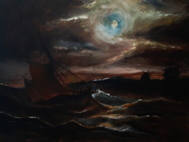 Картина под названием "After Carl Ludvig B…" - Amazeigh Bouzékri, Подлинное произведение искусства, Масло