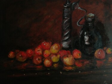 Картина под названием "Nature Morte avec d…" - Amazeigh Bouzékri, Подлинное произведение искусства, Масло