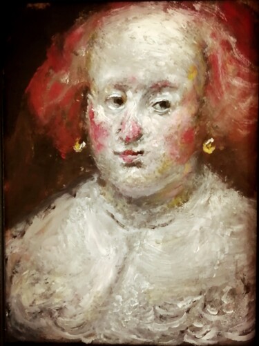 Painting titled "Portrait d'une Sain…" by Amazeigh Bouzékri, Original Artwork, Oil