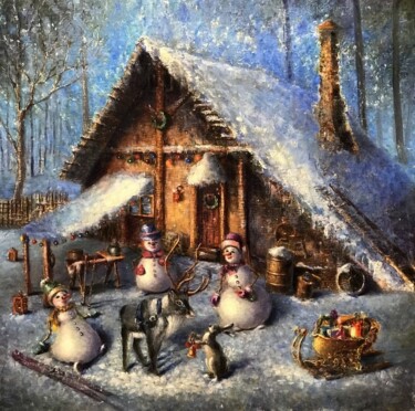 Malarstwo zatytułowany „Зимняя сказка” autorstwa Елена Ледовских, Oryginalna praca, Olej