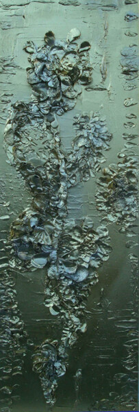 Картина под названием "Pétales en feuilles…" - Ambraude, Подлинное произведение искусства, Акрил Установлен на Деревянная ра…