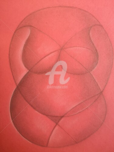 Drawing titled "CERCLE ROUGE" by Ambre Saint Martin, Original Artwork, Pencil