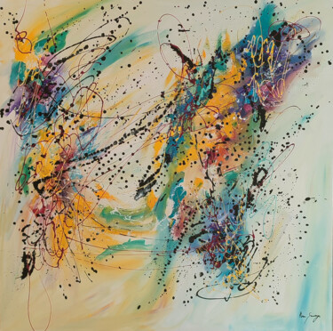 Painting titled "Le souffle intense…" by Âme Sauvage, Original Artwork, Acrylic Mounted on Wood Stretcher frame