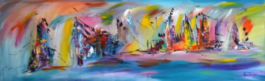 Peinture intitulée "La fête des couleurs" par Âme Sauvage, Œuvre d'art originale, Acrylique