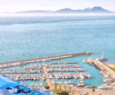 "Sidi Bou Said" başlıklı Dijital Sanat Amel Milady (Le mutagraphe) tarafından, Orijinal sanat, Dijital Resim