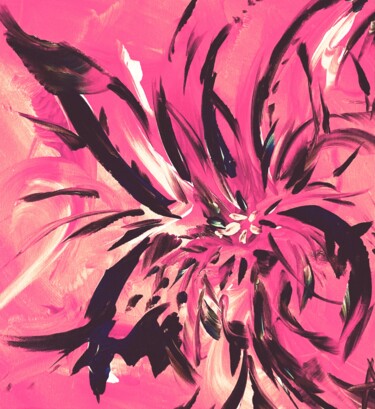Digitale Kunst mit dem Titel "Pink flower" von Amélie Augery, Original-Kunstwerk, Digitale Malerei